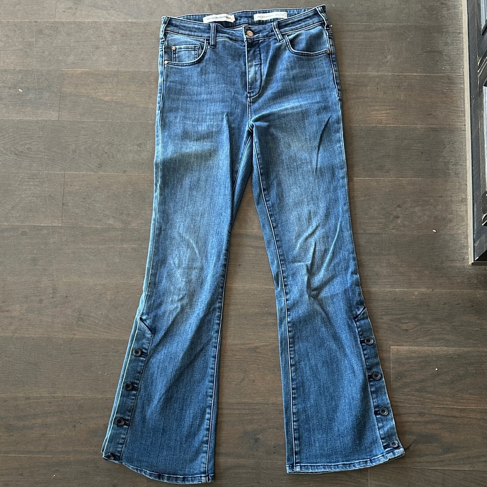 Pilcro and the Letterpress Indigo Flare Jeans